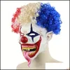 Party Masks Scary Clown Mask Halloween Props Carnival Horrible Adt Men Latex Demon Drop Delivery Home Garden Festive Supplies Dhged