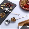 Coffee Tea Tools Heart Shaped Infuser Mesh Ball Stainless Steel Loose Herbal Spice Locking Filter Strainer Diffuser Drop Delivery Dhkpz