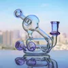 Glass Bongs Bubbler Recycler Oil Dab Rigs 유리 물 파이프 흡연 파이프 14mm 관절 연기 액세서리