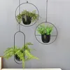 Planters POTS METAL HANGING Flower Pot Nordic Chain Planter Basket Vase For Home Garden Balkony Decoration Decorative Vases 230330