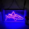 Shark Man Cave ledde neonskylt heminredning nyår vägg bröllop sovrum 3d nattljus