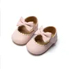 Första vandrare Neonatal Baby Girl Casual Shoes Spädbarn Toddler Bow Knot Non Slip Rubber Soft Sole Plat Pu First Walker Bow Decoration Girl 230330