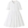 Girl Robes de haute qualité 2023 Été Girls Mesh adolescents adolescents princesse élégants enfants blancs creux de fête des enfants 12 13 14 ans