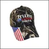 Party Favor 25pcs kamuflaż Trump Ball Hat Women Mens Designers Snapback Baseball Caps Anti Biden US Flag Maga Summer Sun Visor Dro Dhuly