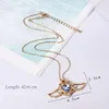 Chains Janpense Style Gold Color Pendant Necklace Long Chain Blue Pink Crystal Heart Angel Wing For Kids Girls Children Gitfs