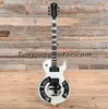 Zeldzame Wylde Audio Odin Grail White Electric Guitar Large Block Inleg, Black Hardware, Grover Tuners, China EMG Pickups, Metal Eye Hooks