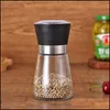 Mills Pepper Grinder Mill Glass Ronde fles Zoutkruid Kruid Hand Handmatig Kook BBQ Kruiden Keukengereedschap Druppel Delivering Home Gard DH2IS