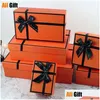 Gift Wrap Orange Halloween Box per kosmetik plånbok förpackning bröllop födelsedagsfest väska papper droppleverans hem trädgård festlig sup dhhzc