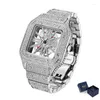 ساعة معصم إعادة صياغة hombre bling diamond الذهب المجوف الهاتفية الهيب هوب المثلج Quartz watch for man men men watches drop