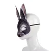 Party Masks EVA Half Face Rabbit Mask Adult Halloween Animal Head Mask Party Role Playing Mask Easter Carnival Makeup Ball 230329