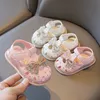 Första Walkers Baby Girls Mary Jane Shoes Pearl Bow Knot Toddler Girls 'Sandals Non Slip Pu Baby Shoes 1-4T Girls' Garden Shoes Pink Shoes 230330