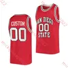 Tyler Broughton San Diego State Aztecs Basketball Jersey Miles Byrd Demarshay Johnson Jr. Cam Lawin Micah Parrish Elijah Saunders Darrion Trammell Aztecs Jerseys