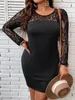 Sukienki plus rozmiar Rozmiar 4xl Bodycon Curvy Sukienka dla kobiet jesienna zimowa koronkowa mini mini duże duże ubrania wieczorne impreza 230330