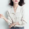 Women's Blouses Shirts Vintage Women Chiffon Solid Long Sleeve Blouse V-Neck Pockets Tops 2023 Spring Fasion Button Down Shirt voor Wall22