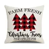 Pillow Case 1PC Christmas Tree Elk Pillowcase Flax Cushion Cases Cover Covers Home Decor Year Xmas Gift