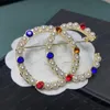 الفاخرة الذهب G Desinger Brooch Women Women Rhinestone Pearl Letter Stup