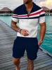 Men's Tracksuits Camisa de lapela Camisa shorts 2 peças Conjunto de algodão confortável e confortável Veja através do padrão Sportswear de alta qualidade S6XL 230330