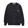 Designer Men's Sweaters CDG Play Com Des Garcons Hearts Women's Cardigan Sweater Button Wool Blue V Neck Size L