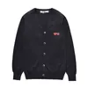 Designer Men's Sweaters CDG Play Com des Garcons Double Red Hearts Women's Cardigan Sweater Button Wool Gray V Neck Size XL