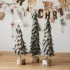 Christmas Decorations Table Stand Set 3 Pieces Handcrafted Natural Wooden Craft Tree