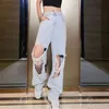 Women's Jeans Ripped high waist Mom Jean's boyfriend Loose Thin denim Pants Breeches Overalls Summer Vintage Female Torn Trousers 230330