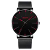 Montres-bracelets Mode Homme Montres Ultra Minces Simple Hommes Affaires En Acier Inoxydable Maille Ceinture Minimaliste Montre À Quartz Relogio Masculino Reloj