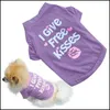 Dog Apparel Pets Coats Pet Cat Clothes Summer I Give Kisses Style Pupppy Doggy T Shirt Vest Girl Drop Delivery Home Garden Supplies Dhzex