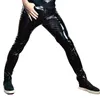メンズジーンズ8色春秋の男性薄いスキニーバイクレザーパンツファッションヒップホップロックシンガーストレッチスリムフィットPUズボン230330