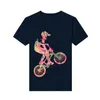 Men's T Shirts Print T-shirt O-neck Girls Flower Bmx Watercolor Custom Made Short-sleeved Cotton Top Mens Fashion