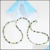 Altre forniture per feste di festa Maschere per il viso Estensione Colorf Bead Cordino di sicurezza Poggiatesta Supporto per le orecchie Corda da appendere al collo con clip D Dhv1Y