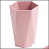 Tumblers Ecofriendly Wheat St Cup Rhombus Gargle Portable Toothbrush Couples Water Chalice Home Bathroom Accessories Drop Delivery G Dhbhk