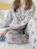 Indumenti da notte da donna Stile coreano da donna Ins Autunno Cartoon Bear Pigiama in cotone allentato Completo a maniche lunghe Pantaloni Homewear Inverno