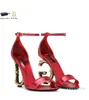 Sommarmärke Keira Women Sandals Shoes Summer Elegant Polished Calfskin Plated Carbon Heels Party Dress Wedding Lady Gladiator Sandalias EU35-43