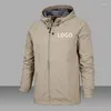 Jackets masculinos logotipo personalizado casacos de casacos à prova d'água acampamento seco rápido com zíper esportivo com zíper para moletom windbreaker masculino grande tamanho 5xl