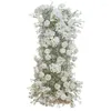 Kransar Dekorativa blommor Lyxig baby Breath Gypsophila Rose Flower Row Arrangement Bröllop Bakgrund Dekor Konstgjorda blommiga festevenemang