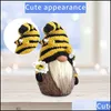 Juldekorationer Bumble Bee Summer Gnome Gonks Plush Doll Decoration Bumblebee Sunflower Gnomes Swedish Home Farmhouse Kitchen DHR4L