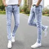 Jeans masculinos Slim Pequenos pés elásticos ELÁSTICOS Bagy Fashion Streetwear Ponta de jeans Men Clothing 230330