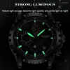 Polshorloges Langlishi Fashion Sports Watch Casual Mens Watches 30m waterdichte zwarte stalen riem Lumineuze pointer Persoonlijkheidskwartsz