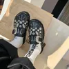 Slippers Summer Women Slide Platform Punket Punk Rock Кожаный мул творческий металлический аксессуары повседневные туфли для вечеринок женская открытая слайд 230330