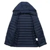 Chaqueta de invierno para hombre, Parkas informales desmontables, abrigos ligeros, prendas de vestir, AXP240