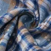 Camisa de manga larga a cuadros americana para hombre y mujer, sudadera informal, camisas de diseñador, cárdigan bordado de lana, abrigo, chaqueta de gran tamaño