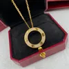 Love Necklace for Women Designer Diamond Gold Plated 18k T0p Quality Official Reproduktioner Brand Designer Crystal Luxury Exquisite Gift 011