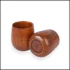 Tazas Platillos Estilo chino retro Hecho a mano Taza de té de madera natural Hogar creativo Café de madera Vasos Accesorios de cocina Drop Deli Dhrvs