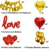 Décoration de fête ensemble de ballons joyeux anniversaire ballons métalliques Love I You Kit adulte ballons en feuille d'or décor