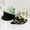 HBP Fashion New Wide Brim Unisex Hats Summer Double-sided Wear Fruit Printing Women Cap Outdoor Sun Men Classic Panama Bucket Hat P230327