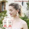 Boucles d'oreilles pendantes esthétiques Y2K accessoires bijoux faits à la main mignon oeuf carotte blanc pâques graine perlé pour femmes fille cadeau