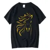 Magliette da uomo XIN YI Maglietta di alta qualità 100 cotone Stampa Golden Horsehead casual sciolto o collo per uomo maglietta a maniche corte top maschile 230329