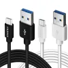 OLESIT 3.1A شاحن سريع كابل USB 1M 2M 3M Micro USB A to type C Charger Data Cable Cable-C for Xiaomi Samsung Huawei Black White with Retail Backing
