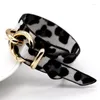 Pulseira punk de moda punk para feminino de pulseira de pulseira de punhos de punhos de mangueira de leopardo