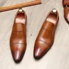 Scarpe eleganti Scarpe derby da uomo di lusso Marca in vera pelle Designer fatto a mano Slip On Mocassini da uomo da uomo con punta a punta